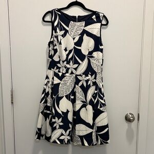 Just...Taylor Elegant Navy and White Dress